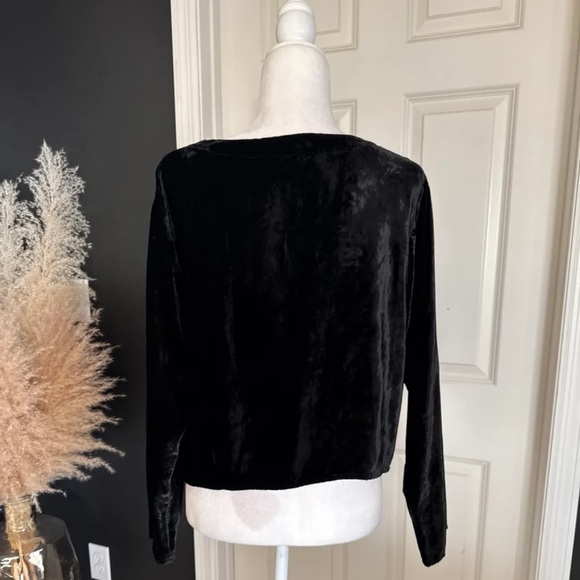 CP Shades Vintage San Francisco Velour Black Cardigan Sweater size Large - Picture 5 of 12
